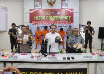 Polres Pelalawan Ungkap Peredaran Narkoba 5 Kg Jaringan Internasional