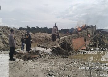 Polsek Singingi Tindak Aktifitas PETI di Kelurahan Muara Lembu
