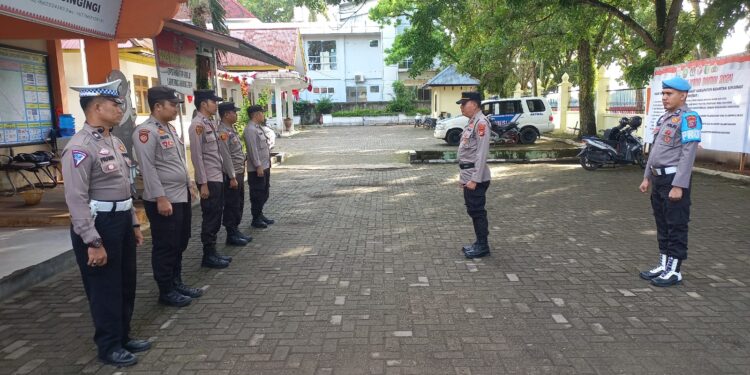 Polres Kuansing Siaga Pengecekan Preventif Pengamanan di Kantor Bawaslu