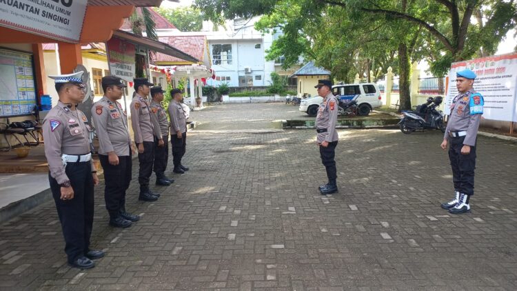 Polres Kuansing Siaga Pengecekan Preventif Pengamanan di Kantor Bawaslu