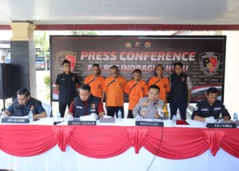 Waspada Upal Sebagai Alat Money Politic, Polres Inhu Gelar Jumpa Pers