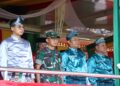 Kapolres Kuansing Hadiri Upacara Peringatan Hari Jadi ke-25 Kabupaten Kuantan Singingi di Lapangan Limuno Teluk Kuantan