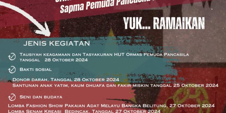 HUT Pemuda Pancasila Ke 65 Tahun Momentum Menjaga Keutuhan NKRI di Bangka Belitung