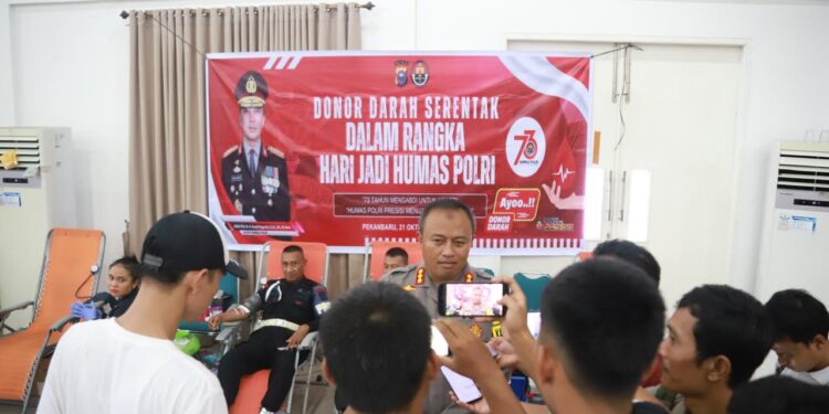 Peringati HUT ke-73 Humas Polri, Polda Riau Gelar Donor Darah
