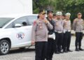 Kapolres Pelalawan Pimpin Apel Gabungan Pengamanan Debat Publik Paslon Bupati dan Wakil Bupati Kabupaten Pelalawan