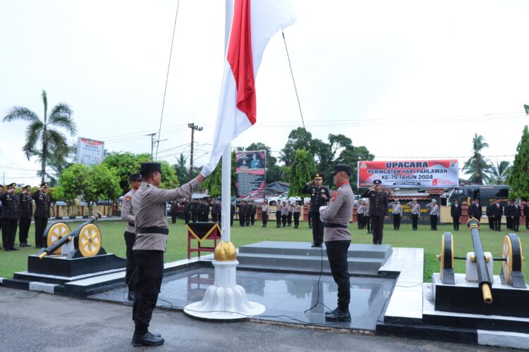 Polres Kampar Gelar Upacara Peringatan Hari Pahlawan Ke 79