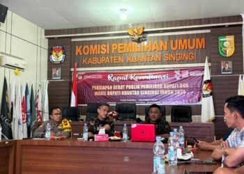 Polres Kuansing Hadiri Rapat Koordinasi Persiapan Debat Publik Pemilihan Bupati dan Wakil Bupati Kuansing Tahun 2024