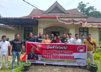 Cooling System Pilkada 2024″ Satres Narkoba Polres Kuansing Laksanakan Deklarasi Kampung Bebas Narkoba