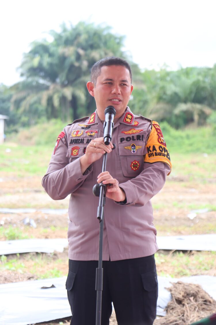 Launching Gugus Tugas Polri” Kapolres Pelalawan Laksanakan Penanaman Ketahanan Pangan Nasional