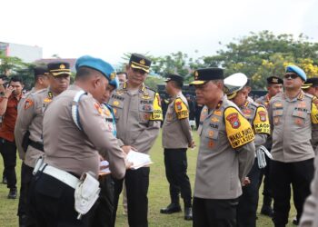 Polda Riau Apel Pengecekan Personil PAM TPS ,Siap sukseskan Pilkada Riau 2024