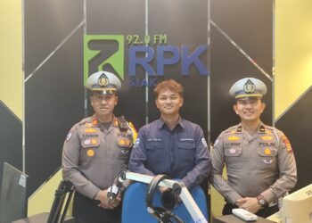 Sat Lantas Polres Siak Sosialisasi Himbauan Kamseltibcar Lantas Ops Lilin Lancang Kuning 2024