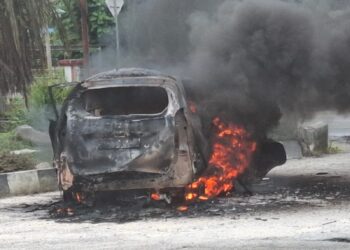 Mobil Avanza yang Tangki di Modifikasi Terbakar di SPBU Kuok Usai Isi BBM