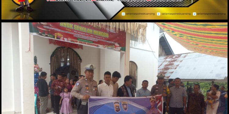 Sat Lantas Polres Kuansing Laksanakan Minggu Kasih di Gereja HKBP
