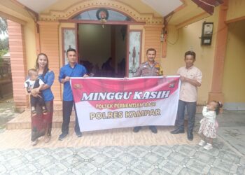 Polsek Perhentian Raja Gelar Minggu Kasih, dan Patroli di Gereja Dalam Rangka Kamtibmas