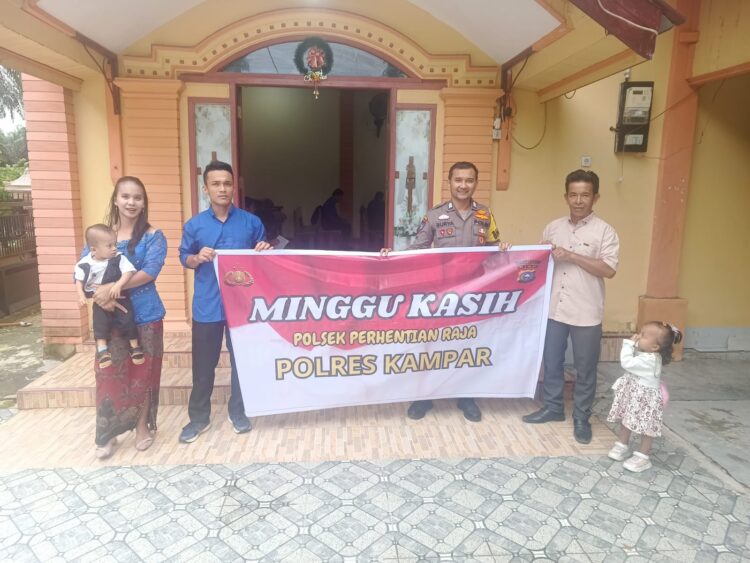 Polsek Perhentian Raja Gelar Minggu Kasih, dan Patroli di Gereja Dalam Rangka Kamtibmas
