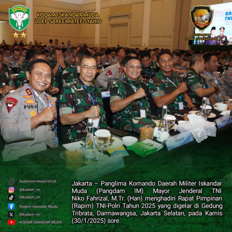 Pangdam Iskandar Muda Hadiri Rapim TNI – Polri di Jakarta