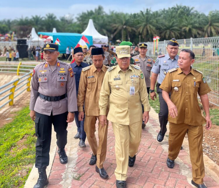 Kalapas Pasir Pangarayan Hadiri Apel Pagi dan Syukuran Pemakaian Danau Gunung Sari Desa Pasir Intan