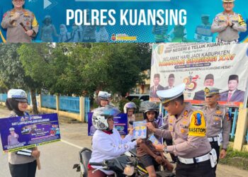 Satgas Preemtif Polres Kuansing Sosialisasikan dan Sebarkan Brosur Operasi Keselamatan Lancang Kuning 2025