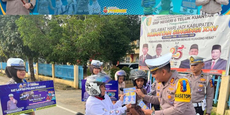 Satgas Preemtif Polres Kuansing Sosialisasikan dan Sebarkan Brosur Operasi Keselamatan Lancang Kuning 2025