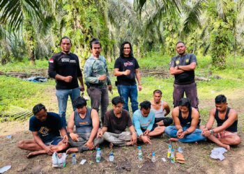 Tim Unit Intel Kodim 0313/KPR Dan Polsek Tambusai Tangkap 9 Orang Diduga Bandar Narkoba