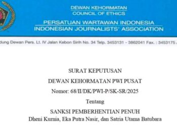Melanggar PD PRT, Tiga Anggota PWI Riau Diberhentikan Penuh