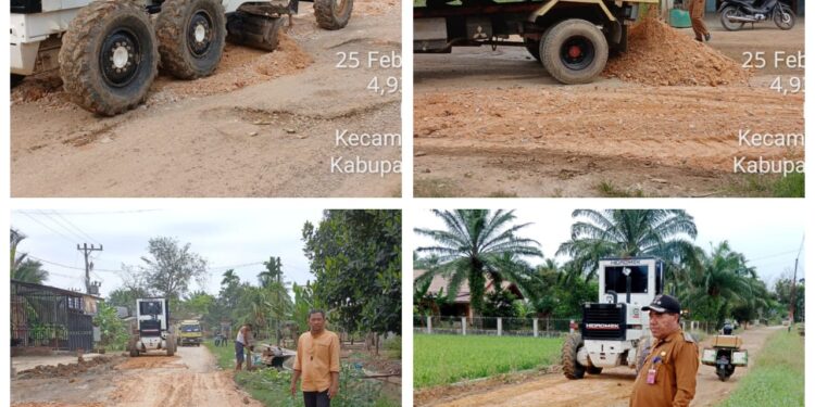 25 Kades dan Muspika Idi Tunong Bantu Rehap Jalan lintas Kecamatan