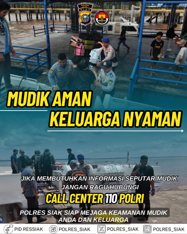 Humas Polres Siak Sosialisasikan _Call Center_ Mudik Polri 110 dan _Tagline_ “Mudik Aman, Keluarga Nyaman” Lewat Media Sosial