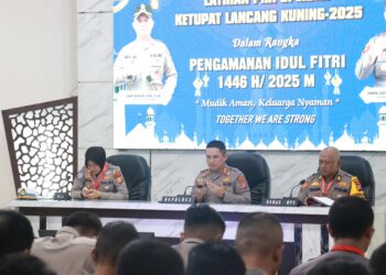 Kapolres Pelalawan Pimpin Pembukaan Latihan Pra Operasi Ketupat Lancang Kuning 2025