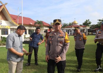 Kapolres Pelalawan Pimpin Apel Kesiap Siagaan Antisipasi Arus Balik H Ke-4 Idul Fitri 1446 H