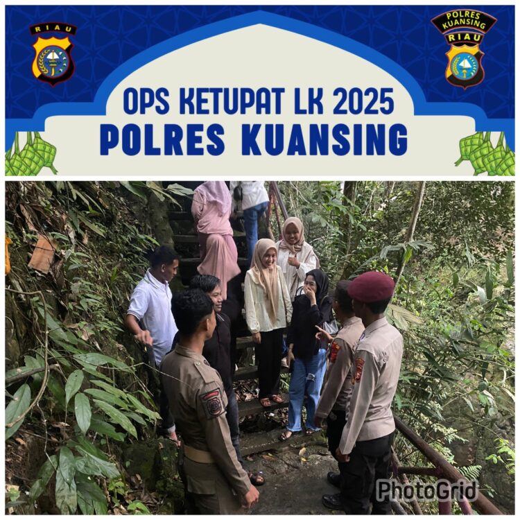 Personel Pos Pam Kasang Beri Himbauan Kamtibmas di Lokasi Wisata Air Terjun Guruh Gemurai