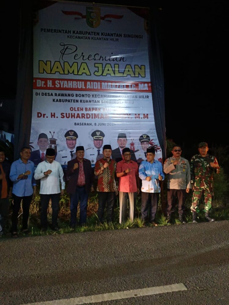 Mengingat Jasa” Jalan Penghubung Logas Tanah Darat-Kuantan Hilir Diberi Nama Syahrul Aidi Maazat oleh Pemkab Kuansing