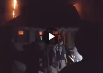 Sijago Merah Lalap Kantor Desa Kembang Indah,