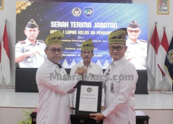 Sertijab dan Pisah Sambut Kalapas Pekanbaru beralih dari Erwin Fransiskus Simangunsong kepada Yuniarto