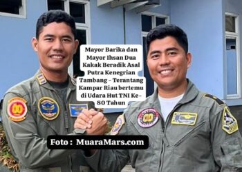 Waw,,,!! Mendunia”,  Penerjun Payung Kakak Beradik Asal Kampar Bertemu dalam Formasi Kebanggaan HUT ke-80 TNI