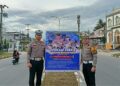 Polres Siak Pasang 18 Spanduk Himbauan Keselamatan Lalu Lintas dalam Rangka Operasi Zebra LK 2025