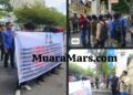 HMI Riau – Kepri dan KAMMI Wilayah Riau Unjuk Rasa (Unras) di Gerbang Kantor Gubernur Riau