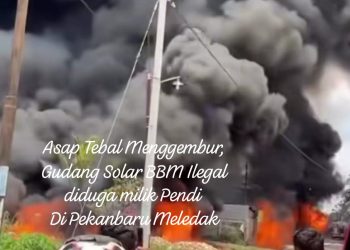 Kabar Hebat” Gudang Penimbunan BBM Ilegal Diduga Milik Pendi di Pekanbaru Terbakar,