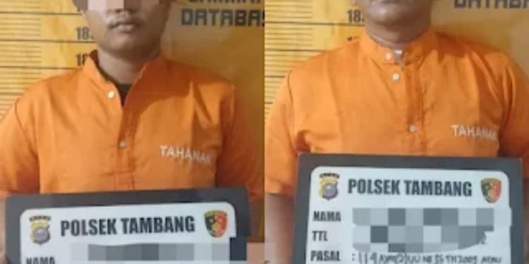 Dua Pelaku Narkoba Ditangkap Polsek Tambang di Desa Rimbo Panjang