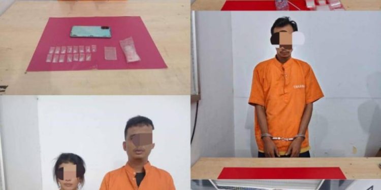 Polsek Kampar Tangkap Enam Pelaku Narkoba Jenis Sabu, Pil Ekstasi dan Cairan PAVE di 5 TKP