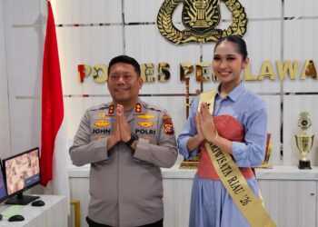 Kapolres John Lois Letedara Dukung Penuh Wahyu Trinanda Puteri Menuju Grand Final Duta Pariwisata Riau 2026