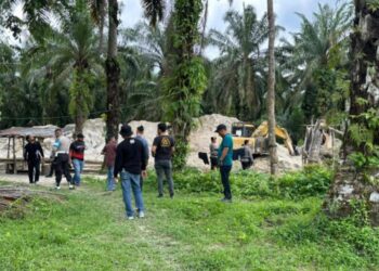Polisi Gabungan Bubarkan 3 Lokasi Ilegal Mining Di desa Kualu dan Parit Baru Garis Police Line Dipasang, Tempat Galian C Dibongkar